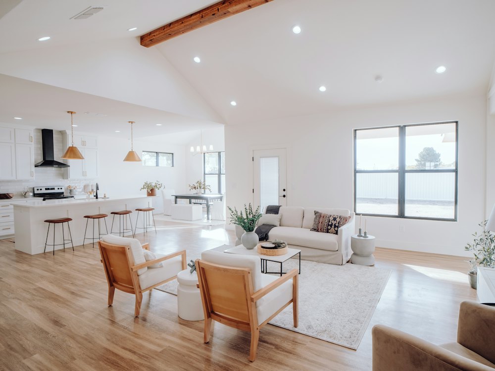 Renovated open kitchen and living area